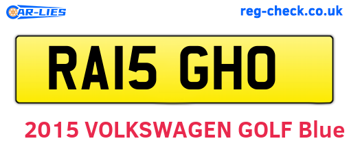 RA15GHO are the vehicle registration plates.