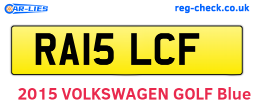 RA15LCF are the vehicle registration plates.