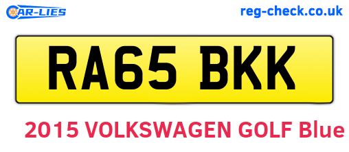 RA65BKK are the vehicle registration plates.