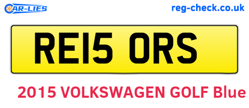RE15ORS are the vehicle registration plates.