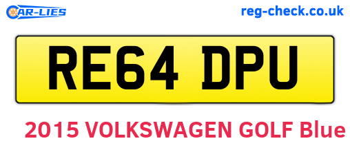 RE64DPU are the vehicle registration plates.