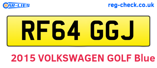 RF64GGJ are the vehicle registration plates.