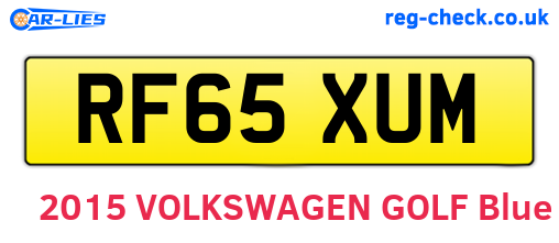 RF65XUM are the vehicle registration plates.