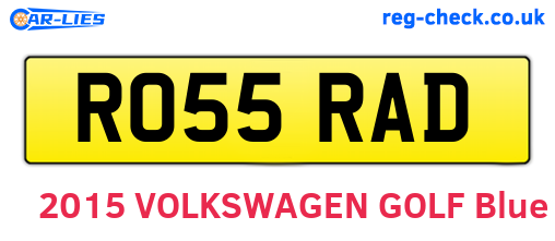 RO55RAD are the vehicle registration plates.