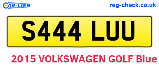 S444LUU are the vehicle registration plates.