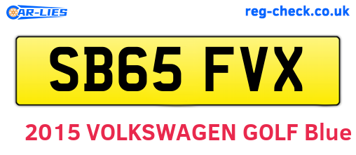SB65FVX are the vehicle registration plates.