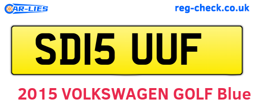 SD15UUF are the vehicle registration plates.