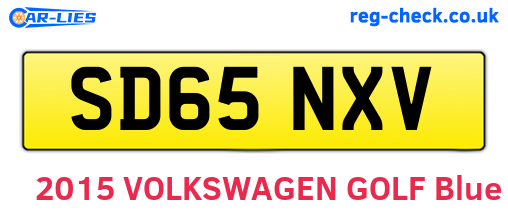 SD65NXV are the vehicle registration plates.