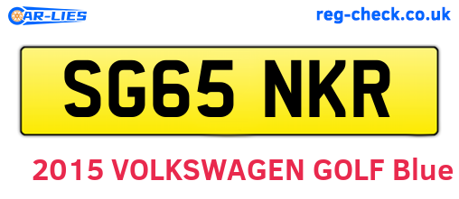 SG65NKR are the vehicle registration plates.
