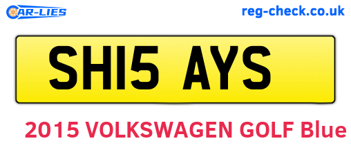 SH15AYS are the vehicle registration plates.