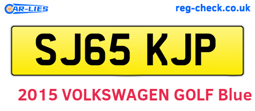SJ65KJP are the vehicle registration plates.