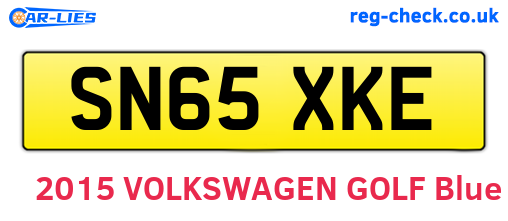 SN65XKE are the vehicle registration plates.