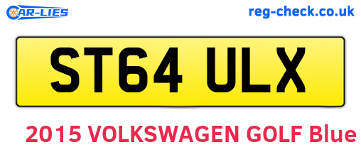 ST64ULX are the vehicle registration plates.
