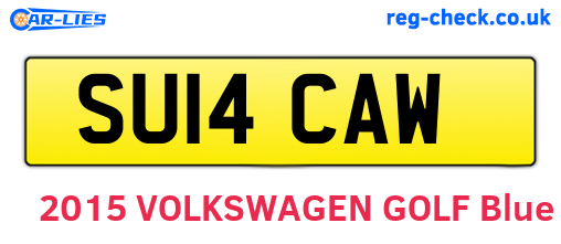 SU14CAW are the vehicle registration plates.