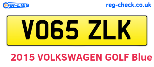 VO65ZLK are the vehicle registration plates.