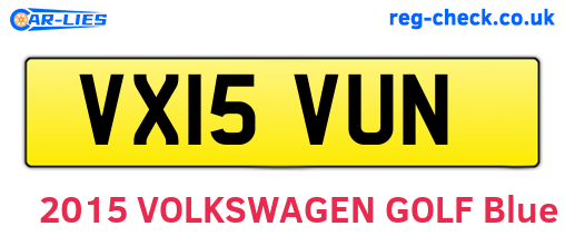 VX15VUN are the vehicle registration plates.