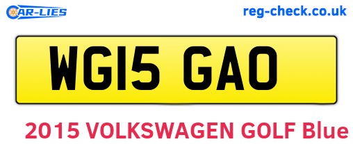 WG15GAO are the vehicle registration plates.