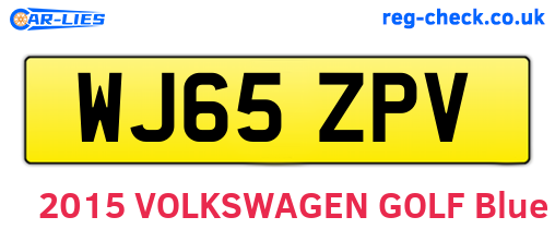 WJ65ZPV are the vehicle registration plates.