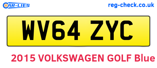 WV64ZYC are the vehicle registration plates.