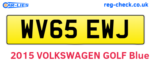 WV65EWJ are the vehicle registration plates.