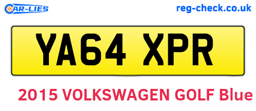 YA64XPR are the vehicle registration plates.