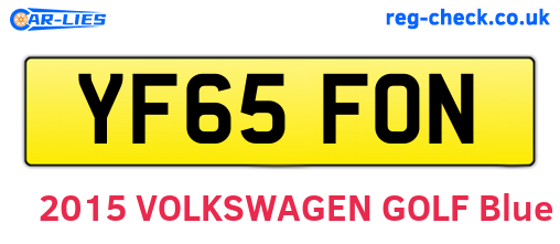 YF65FON are the vehicle registration plates.