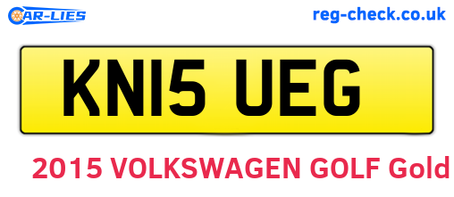 KN15UEG are the vehicle registration plates.