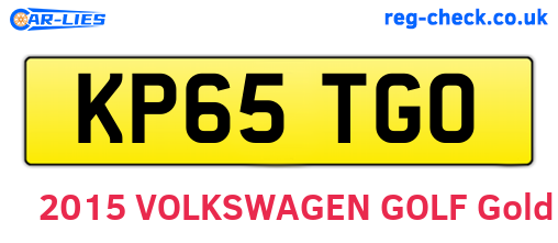 KP65TGO are the vehicle registration plates.
