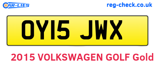 OY15JWX are the vehicle registration plates.