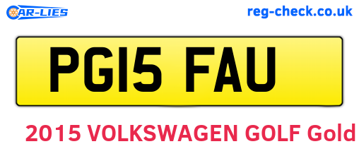 PG15FAU are the vehicle registration plates.