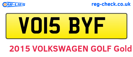 VO15BYF are the vehicle registration plates.