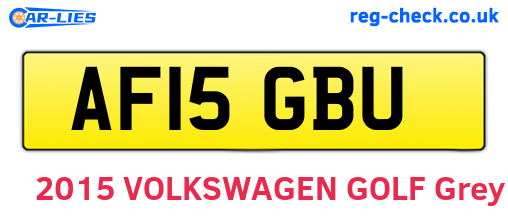 AF15GBU are the vehicle registration plates.