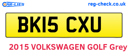 BK15CXU are the vehicle registration plates.