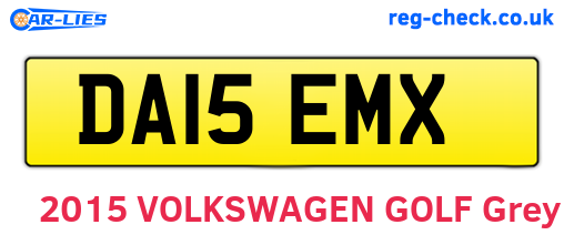 DA15EMX are the vehicle registration plates.