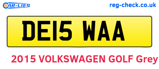 DE15WAA are the vehicle registration plates.