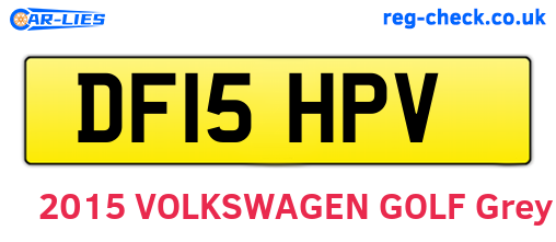 DF15HPV are the vehicle registration plates.