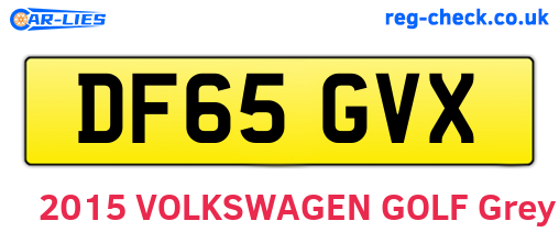 DF65GVX are the vehicle registration plates.