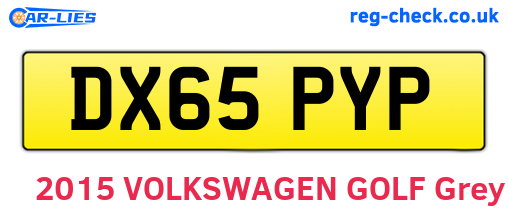 DX65PYP are the vehicle registration plates.