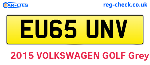 EU65UNV are the vehicle registration plates.