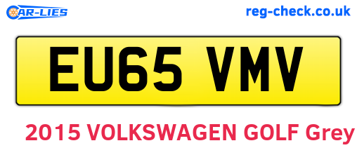 EU65VMV are the vehicle registration plates.