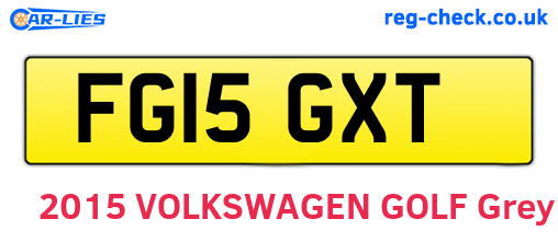 FG15GXT are the vehicle registration plates.