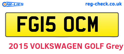 FG15OCM are the vehicle registration plates.