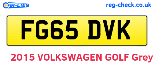 FG65DVK are the vehicle registration plates.
