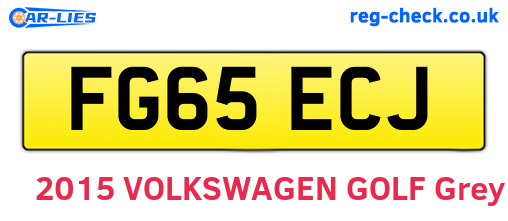 FG65ECJ are the vehicle registration plates.