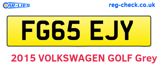 FG65EJY are the vehicle registration plates.