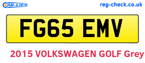 FG65EMV are the vehicle registration plates.
