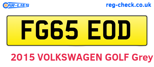 FG65EOD are the vehicle registration plates.