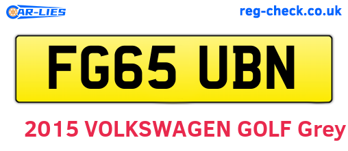 FG65UBN are the vehicle registration plates.