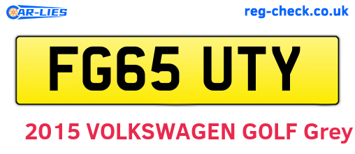 FG65UTY are the vehicle registration plates.