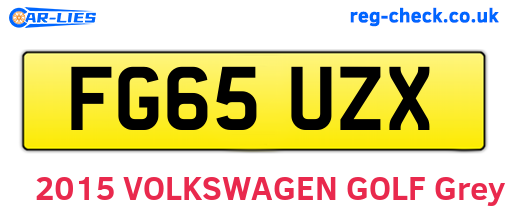 FG65UZX are the vehicle registration plates.